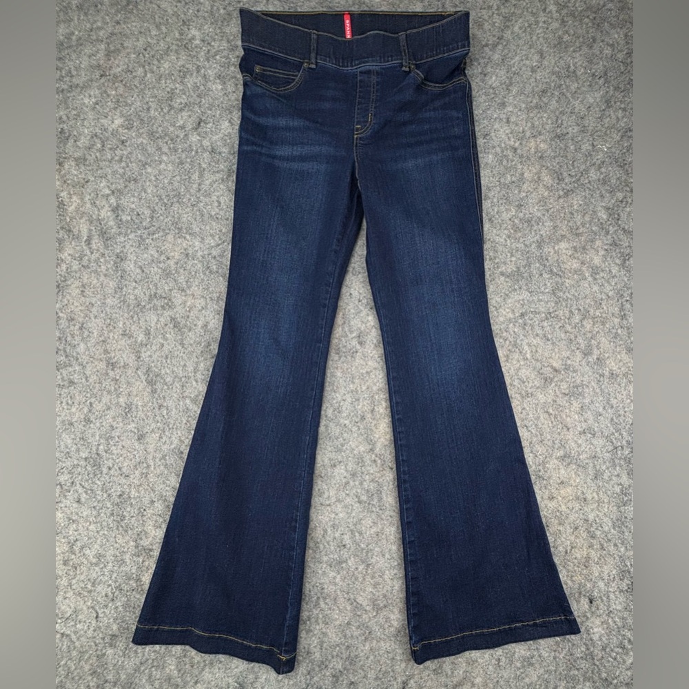 Spanx | Flare Midnight Shade Pull-on Stretch Jeans | 20327Q | Women’s Large - Picture 2 of 11